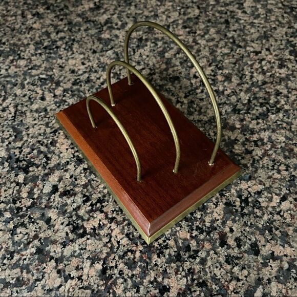The Bombay Company Brass Arches & Trim Wood Letter Holder Vintage - Picture 7 of 16